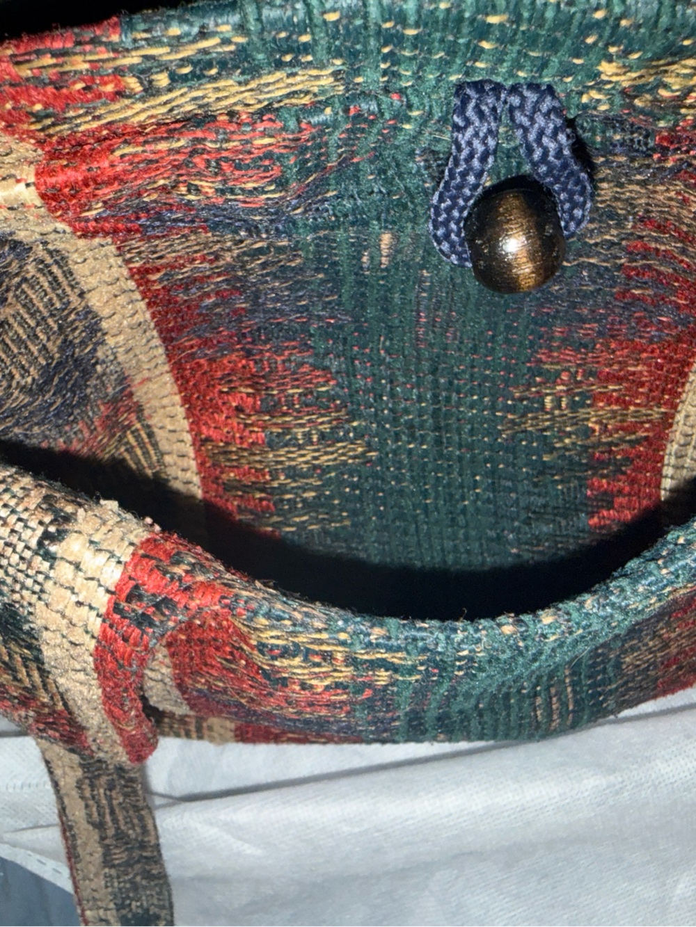 Woven Multicolor Toggle-Front purse